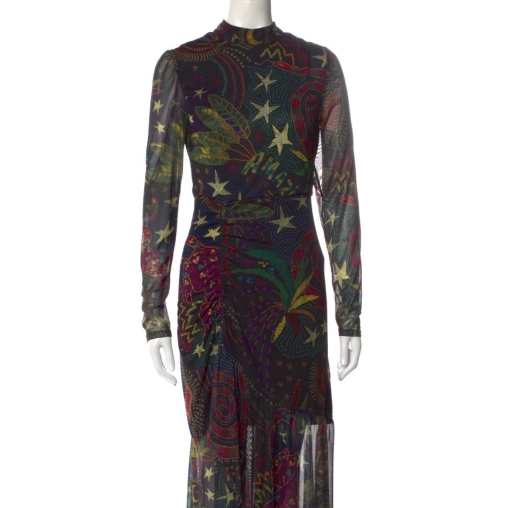 FARM Rio Black Amazonia Tulle Midi Dress - never worn